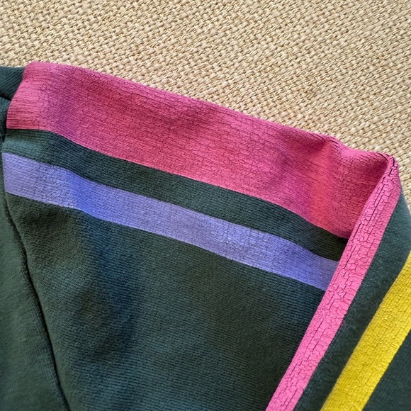 Girls Hanna Andersson Kids Rainbow Cropped Hoodie Sweatshirt green pink yellow - Picture 3 of 5